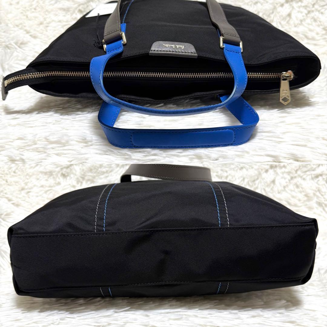 タグ付 極美品 ポールスミス Wカラーハンド トートバッグ ブラック ナイロン