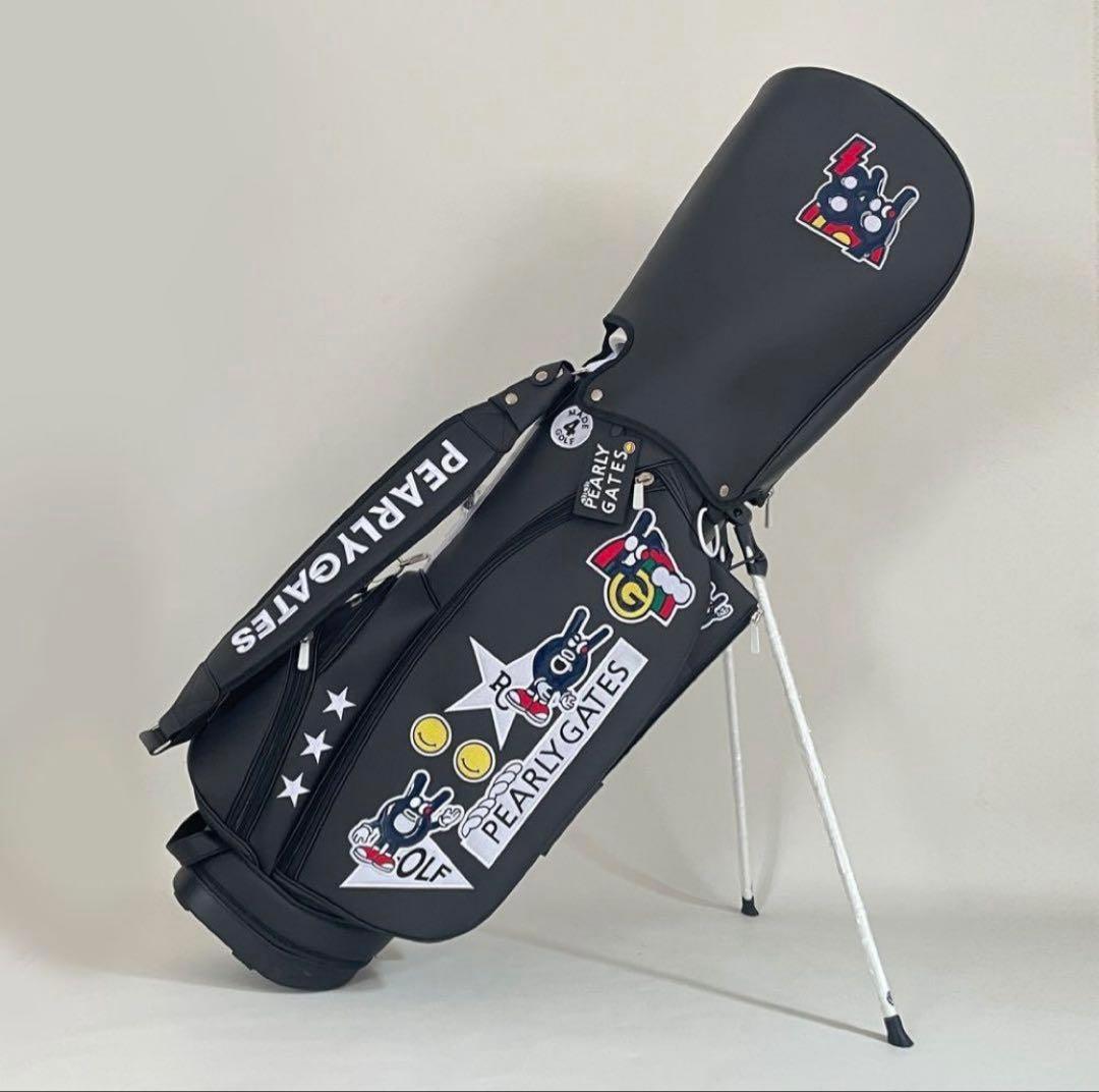 PEARLY GATES ブラックキャディバッグ　パーリゲイツ　合成革
