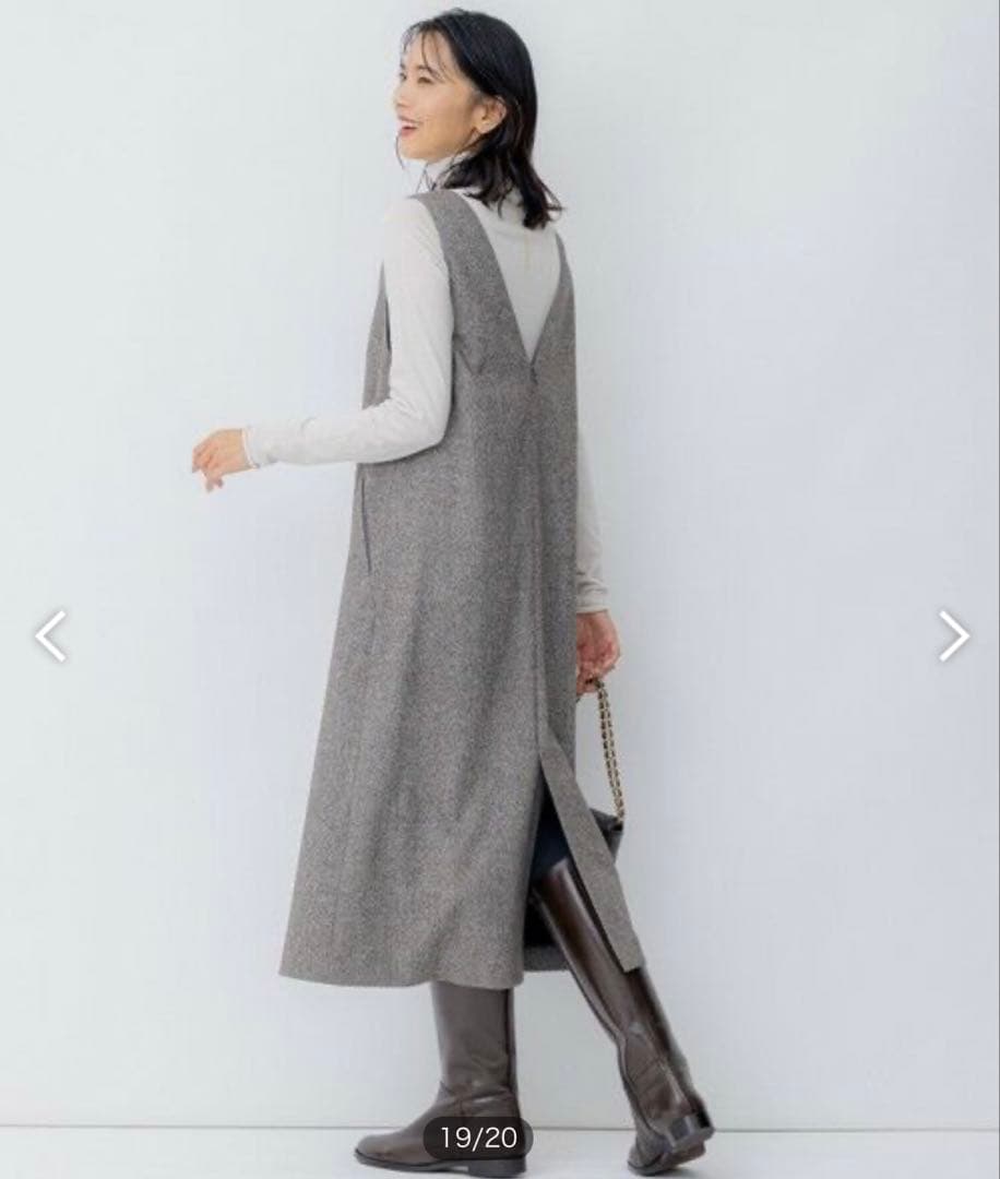 【美品】23区 大きいサイズ シルクネップツイード ジャンパースカート　4L