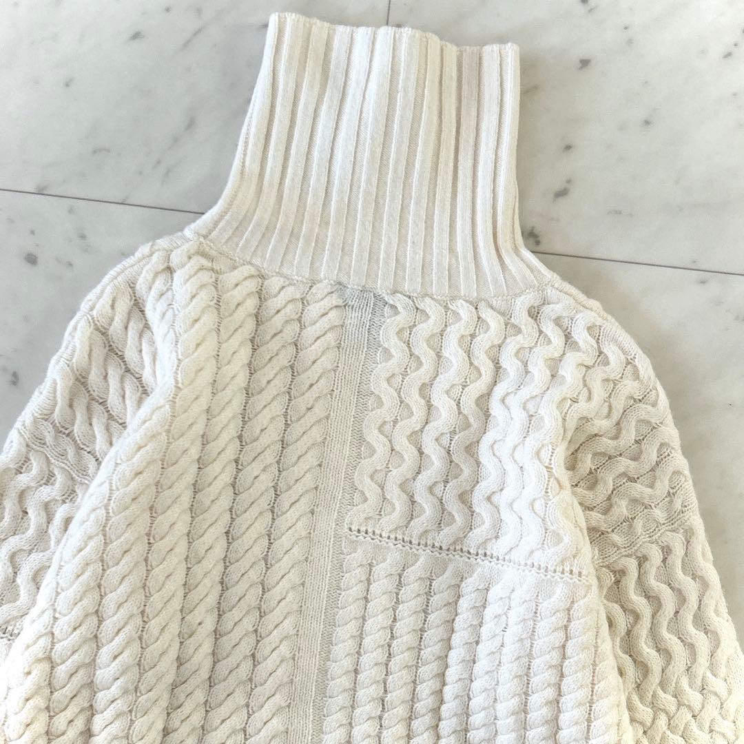 美品 Theory セオリー ウール カシミヤ ケーブルニット プルオーバー
