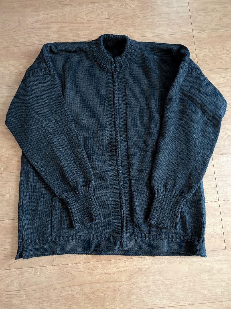 ル トリコチュール ガンジー ジップ カーディガン ブラック サイズ50