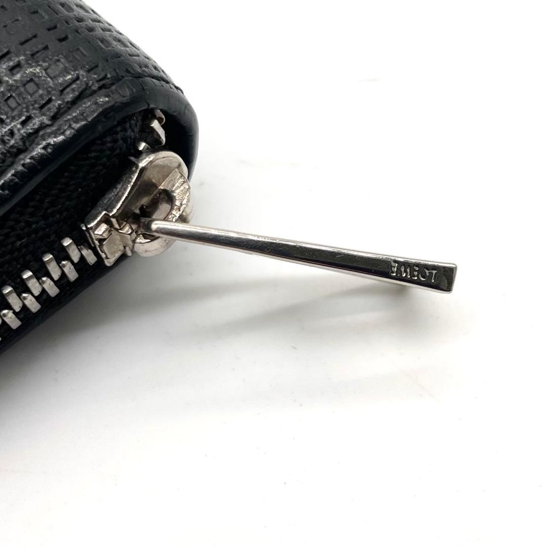 【極美品】ロエベ リネン ケース アナグラム レザー ブラック 保存袋付き