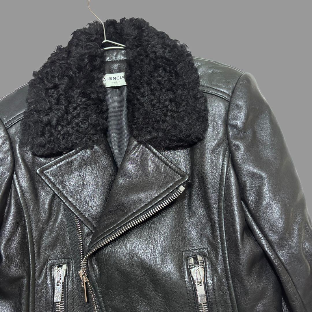 2016年秋冬バレンシアガ　レザージャケット　BALENCIAGA