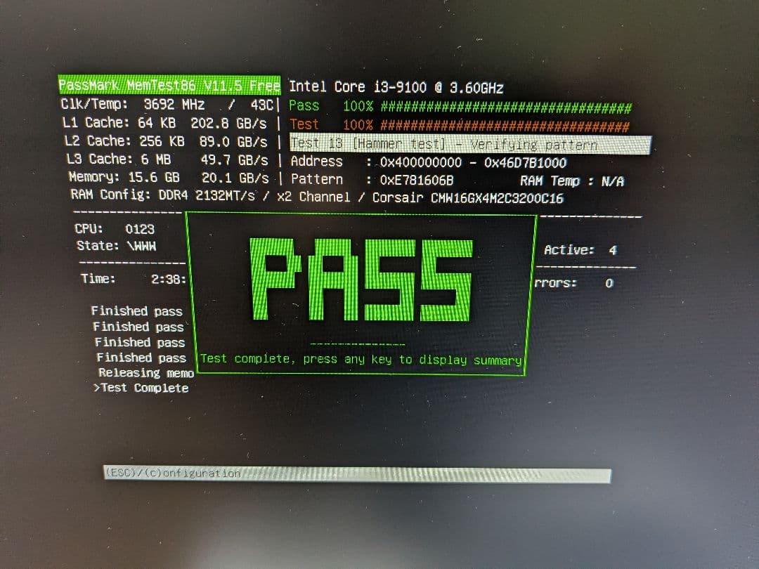 コルセア VENGEANCE RGB PRO DDR4メモリ 8GB×2
