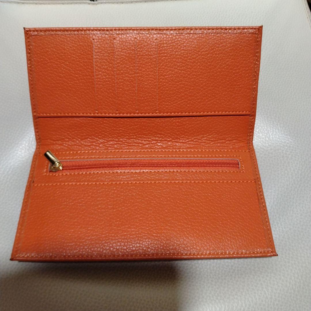 皇居　京都御所　長財布　オレンジ色