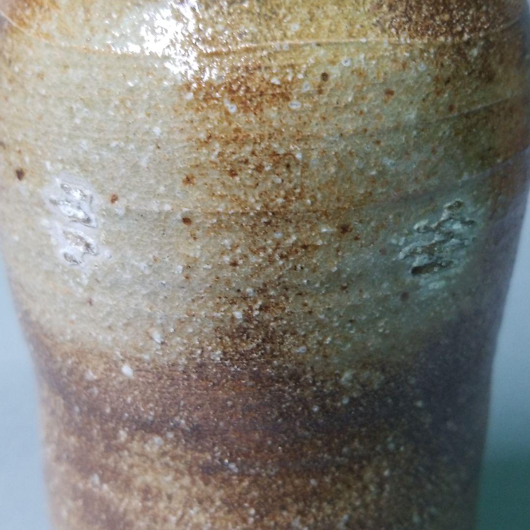 信楽焼 伝統工芸士 神山直彦作火色花入れ 高さ１９cm