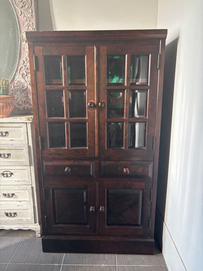 北海道民芸家具 キャビネット 本棚 書棚 飾り棚 インテリア アンティーク