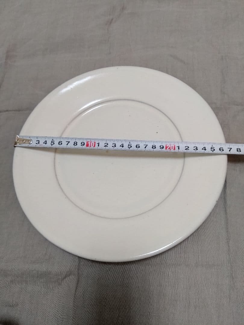 郡司庸久　郡司製陶所　リム皿　27cm　白　益子焼　作家もの