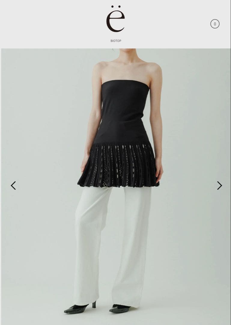 yo BIOTOP Knit pleats mini dress ブラック