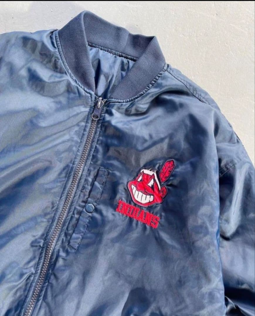 90's MLBインディアンス 中綿リバーシブルジャケット
