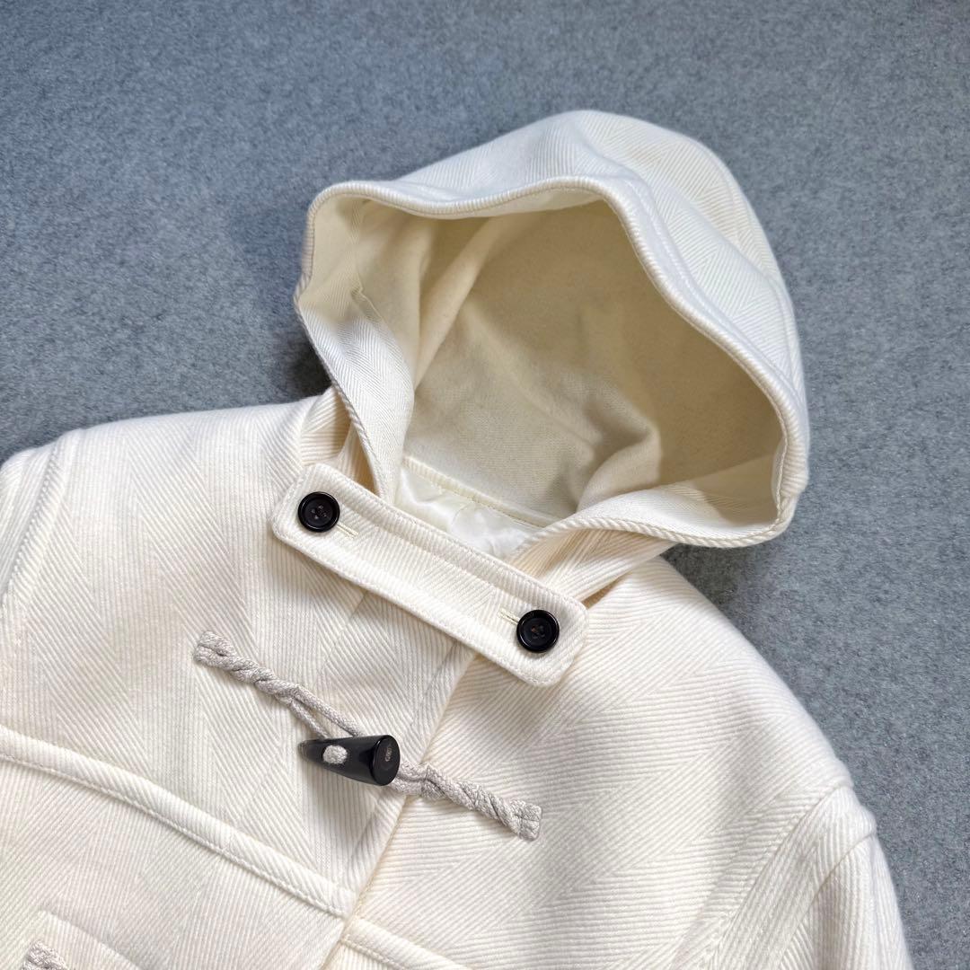 【美品】23区 ヘリンボーン ダッフルコート アイボリー 38