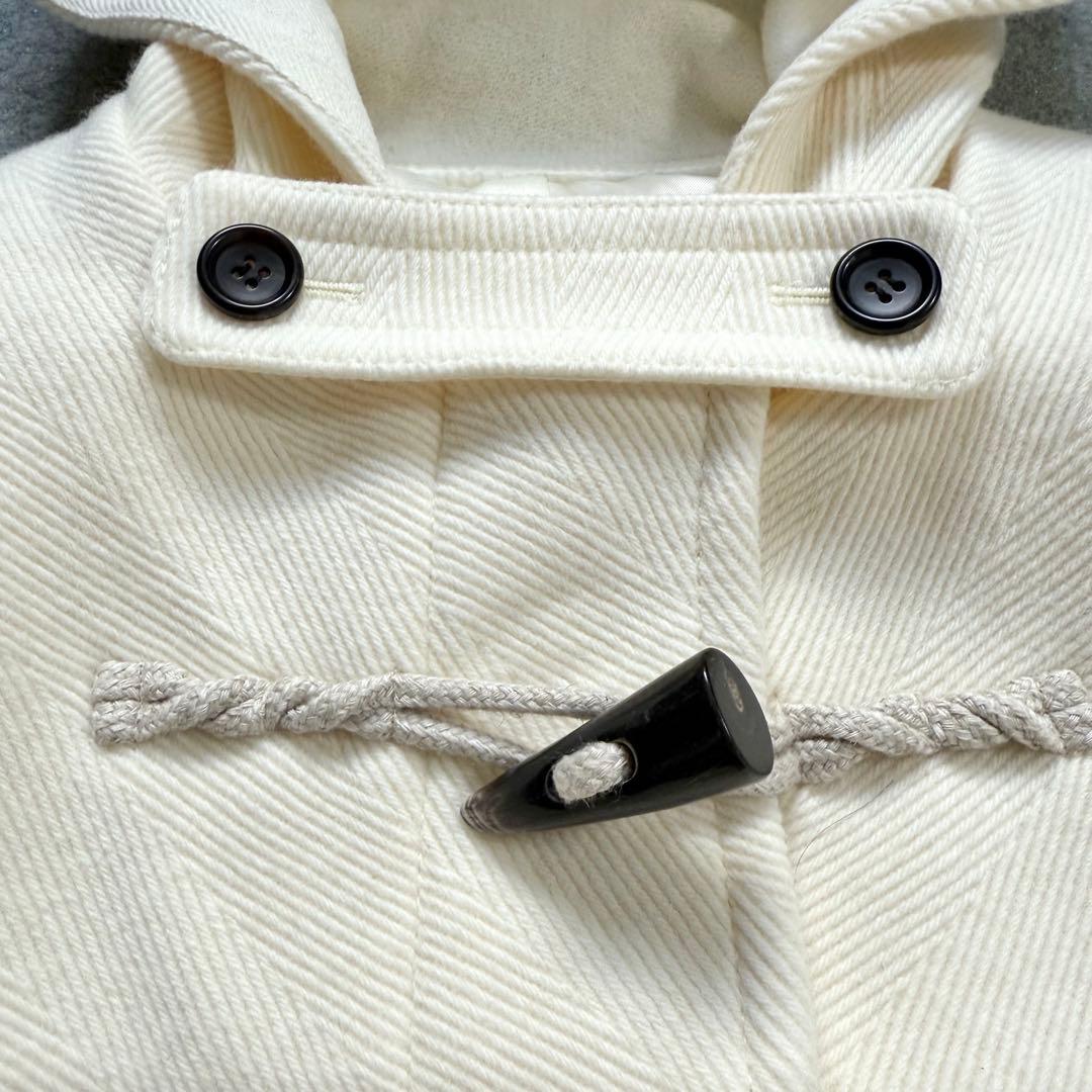 【美品】23区 ヘリンボーン ダッフルコート アイボリー 38