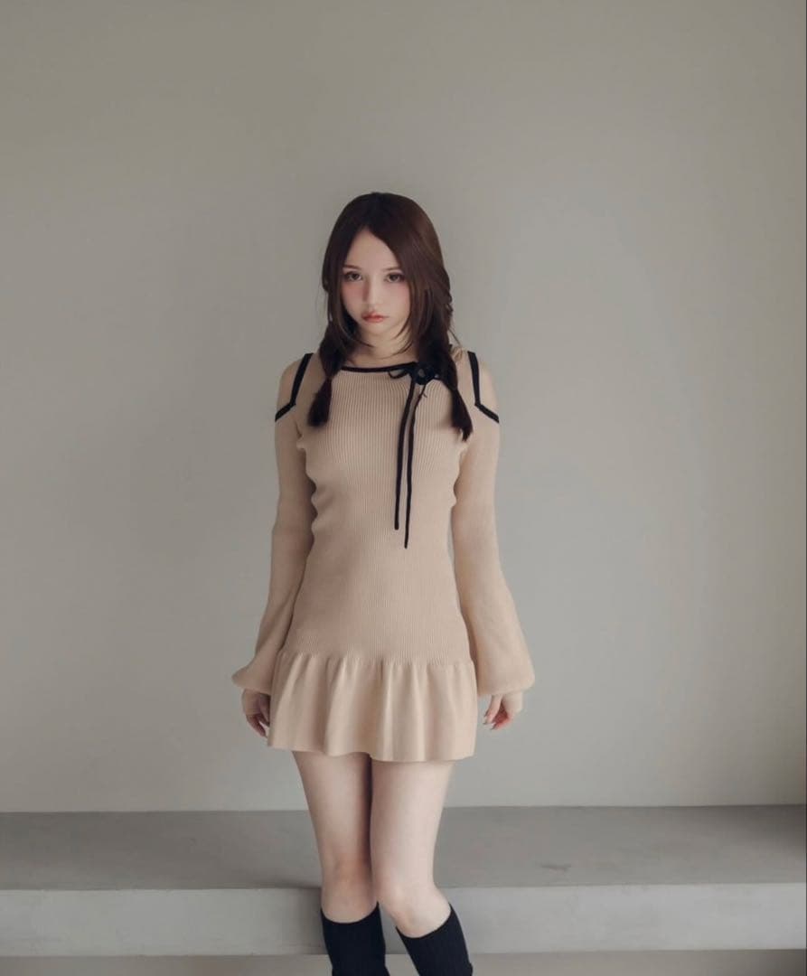 ワンピース ANDMARY Annie ribbon mini dress