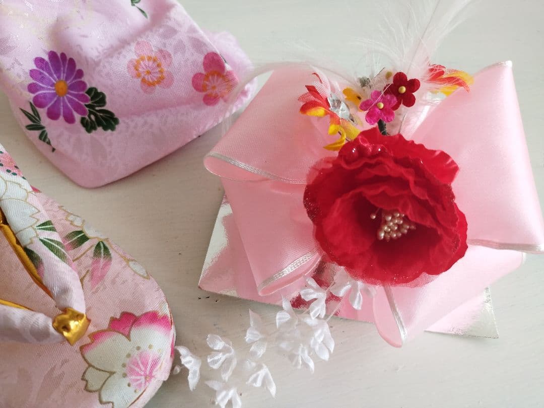 専用です　アンティーク明るいピンクの着物に黄緑のだらり帯セット