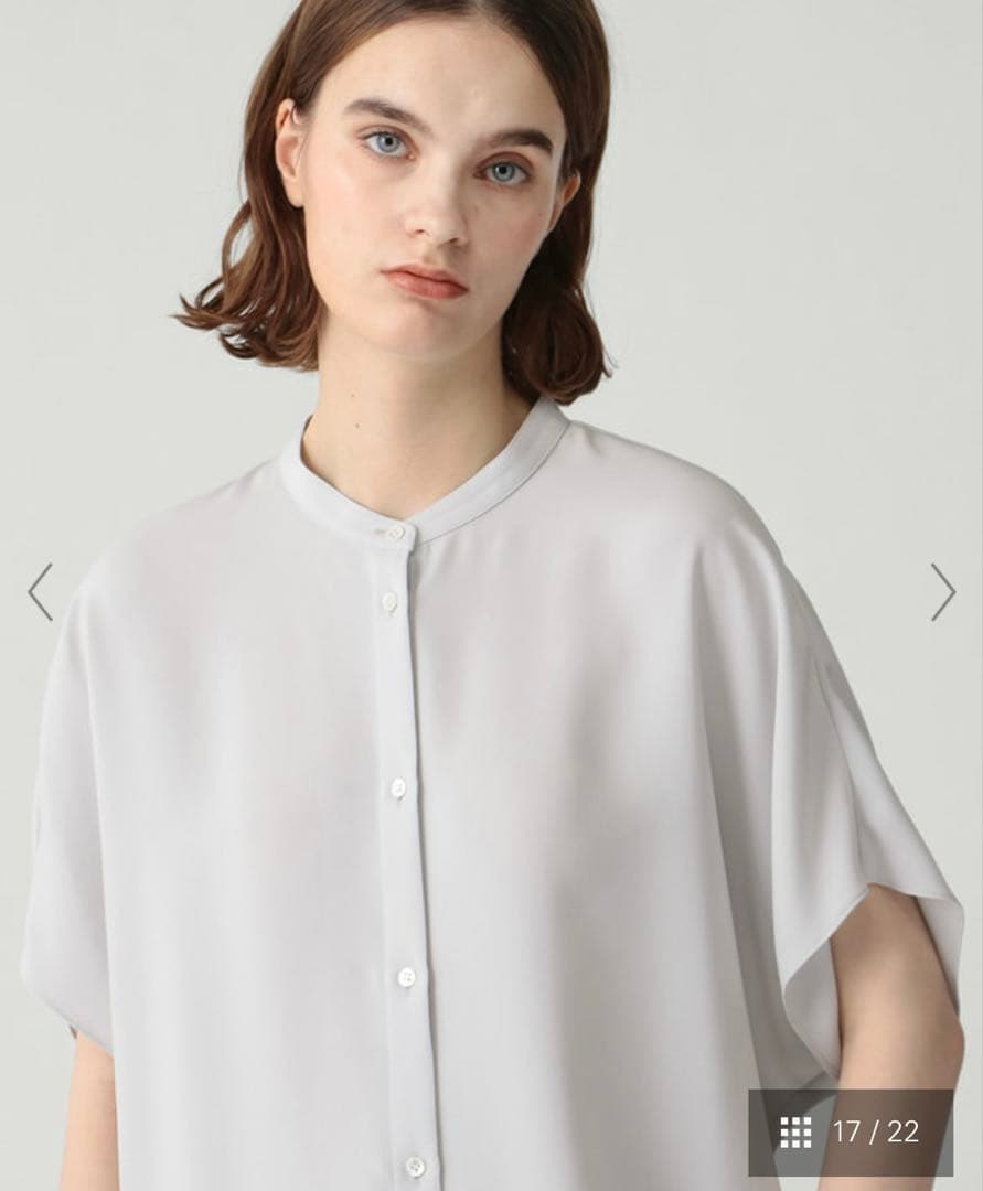 Theory luxe Marvine Amia Blouse シルバーグレー
