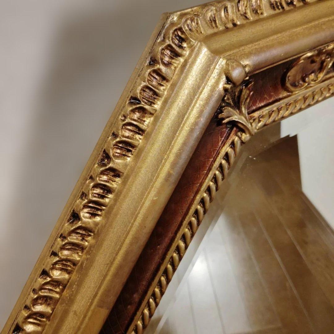 ロココ調 エレガント アンテーク ウォールミラー イタリア製 八角 ヴィンテージ