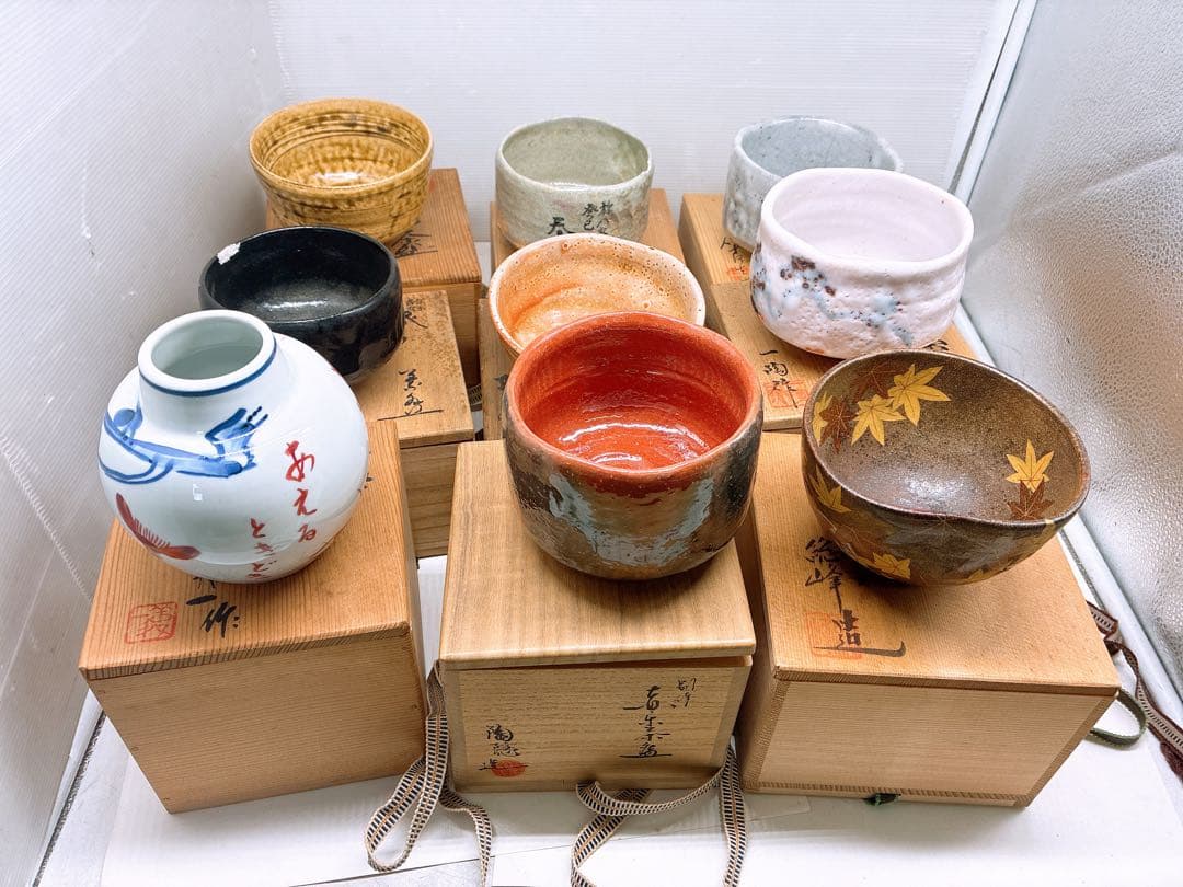 t*a様 箱入り★抹茶碗 茶碗 まとめて 計19点 在銘あり・銘不明含む 陶器