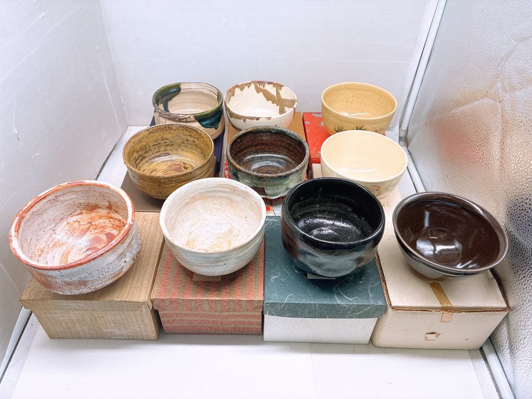 t*a様 箱入り★抹茶碗 茶碗 まとめて 計19点 在銘あり・銘不明含む 陶器