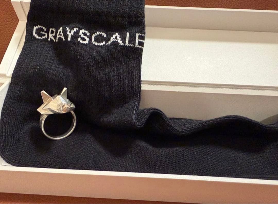 grayscale wolf ring silver925 18号