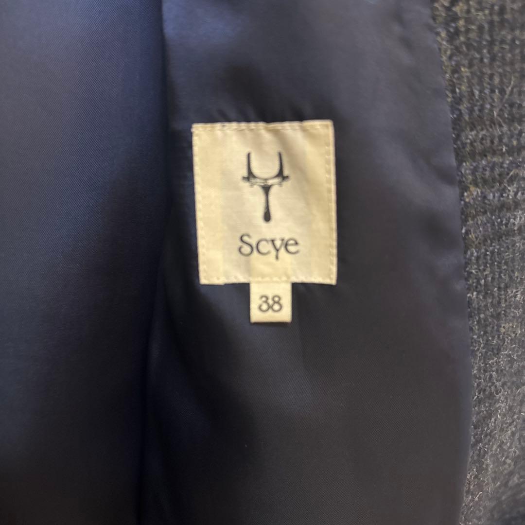 値下げ　Scye ステンカラーコート fox brothers サイ　サイズ38