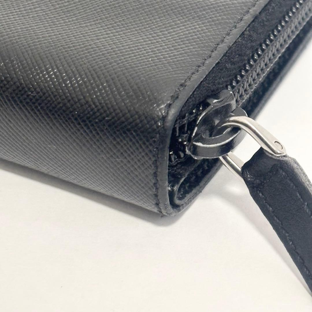 PRADA★ラウンドファスナー★二つ折り財布★サフィアーノレザー★ブラック