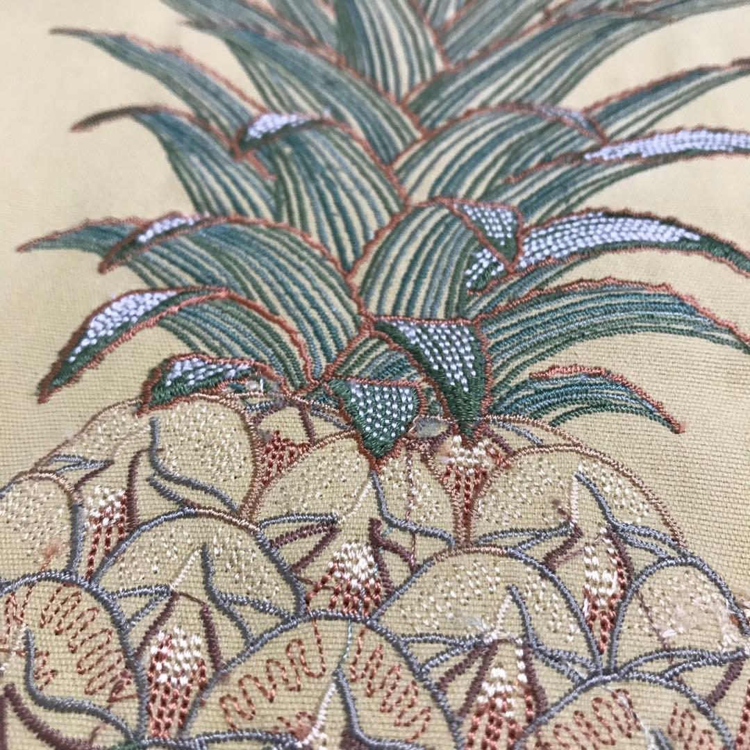 90'sビンテージ古着！TORI RICHARD パイナップル刺繍 シルクシャツ