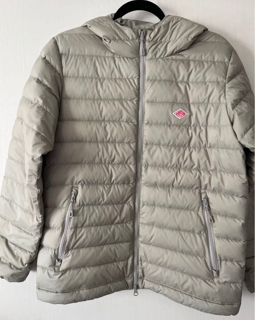 ダントンDANTON ナイロンタフタミドルダウン XS グレイッシュベージュ