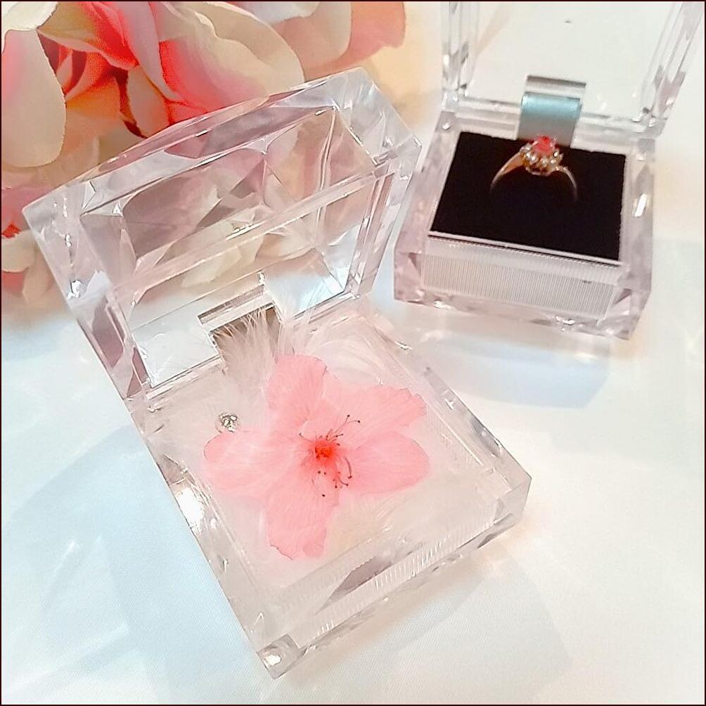 プリザーブドフラワー　ダイヤモンドジュエリー　桜 ピンク