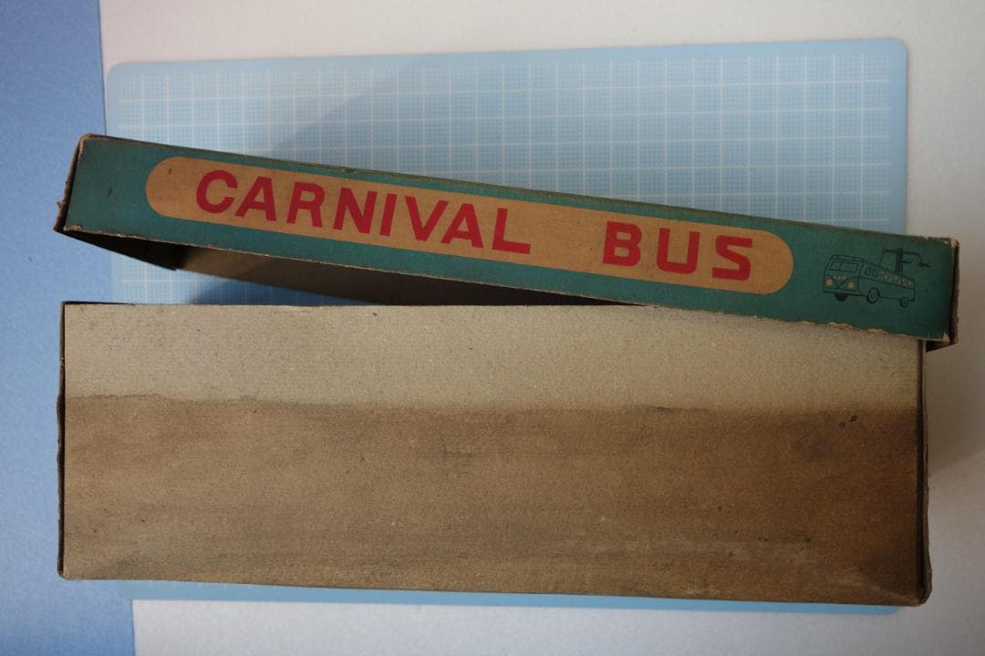 昭和レトロ　アオシン製　カーニバルバス　部品欠品　箱有　当時物　ブリキのおもちゃ