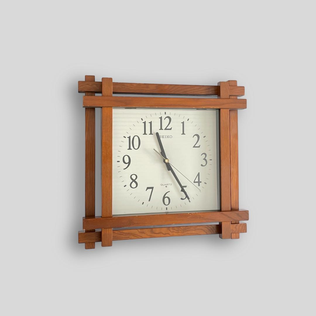 80s【SEIKO】ヴィンテージ モダンデザイン 掛け時計 ウォールクロック