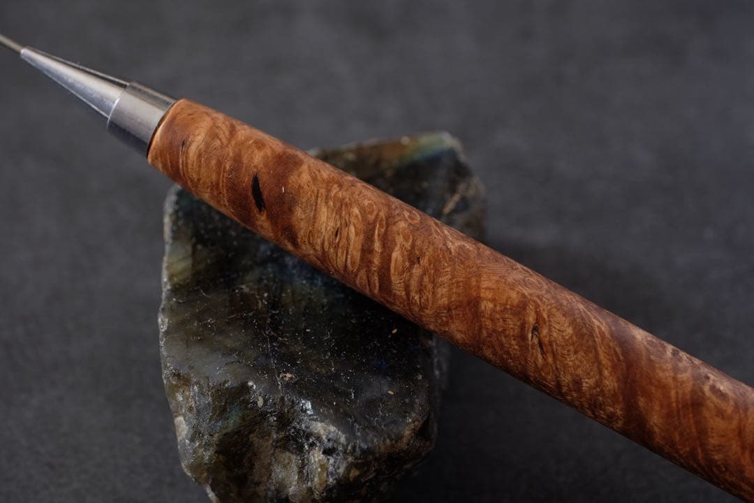 PG5木軸カスタム0223　高村杢工房 製図用シャープペンシル 花梨瘤紅白