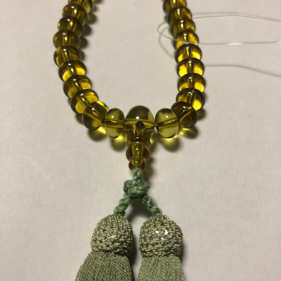 グリーンアンバー　念珠