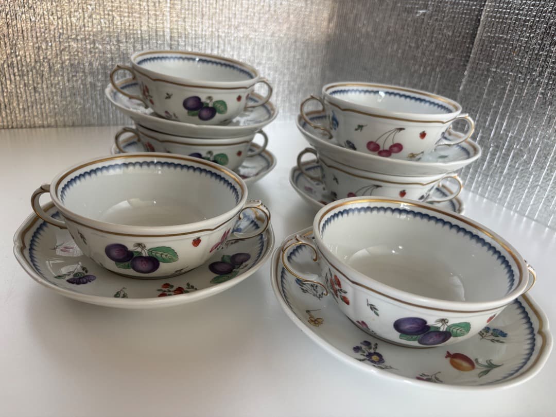 希少！リチャードジノリイタリアンフルーツ　スープカップ ＆ソーサー６個セット