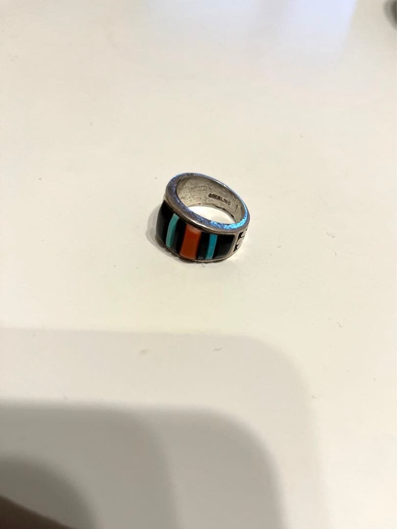 インディアンジュエリーインレイリングメンズ