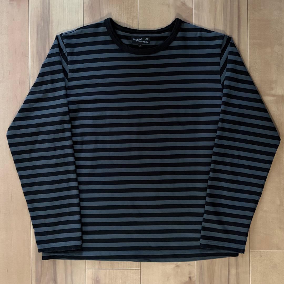 アニエスベー agnes b. homme グレー ブラック ボーダー