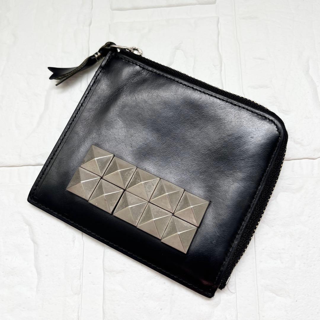 コムデギャルソン L字型財布　スタッズ　レザー　黒　ユニセックス