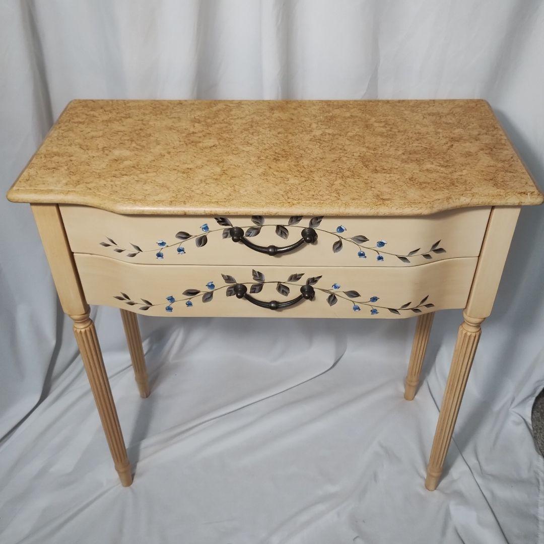 イタリア アンティーク チェストテーブル リーフ シャビーシック