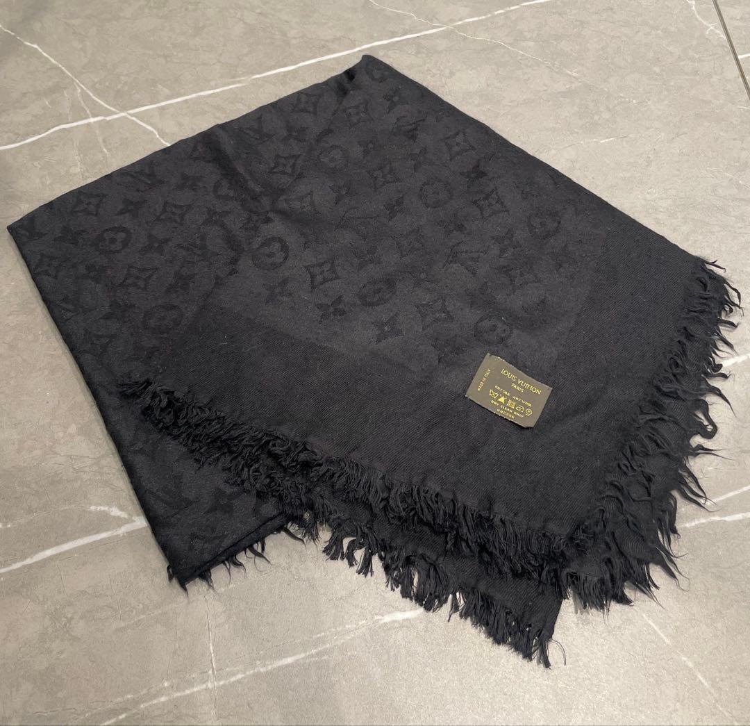 Louis Vuitton ルイヴィトン モノグラム ストール 黒 ブラック