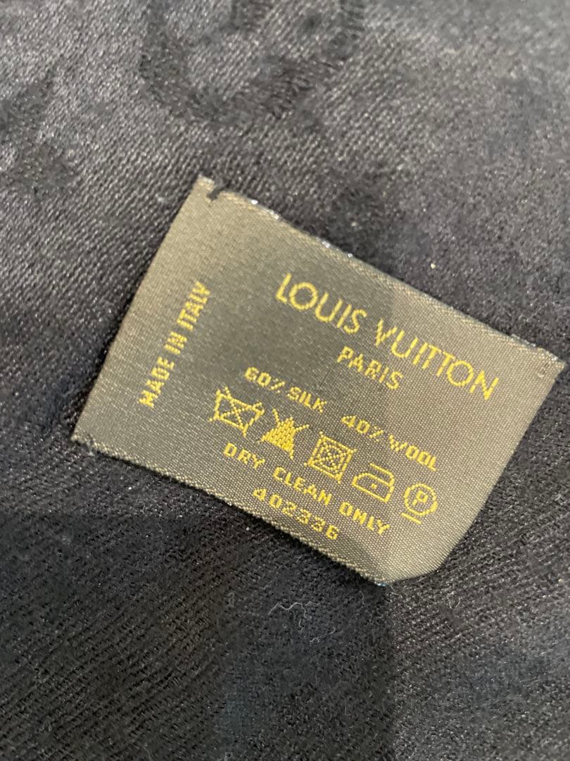 Louis Vuitton ルイヴィトン モノグラム ストール 黒 ブラック