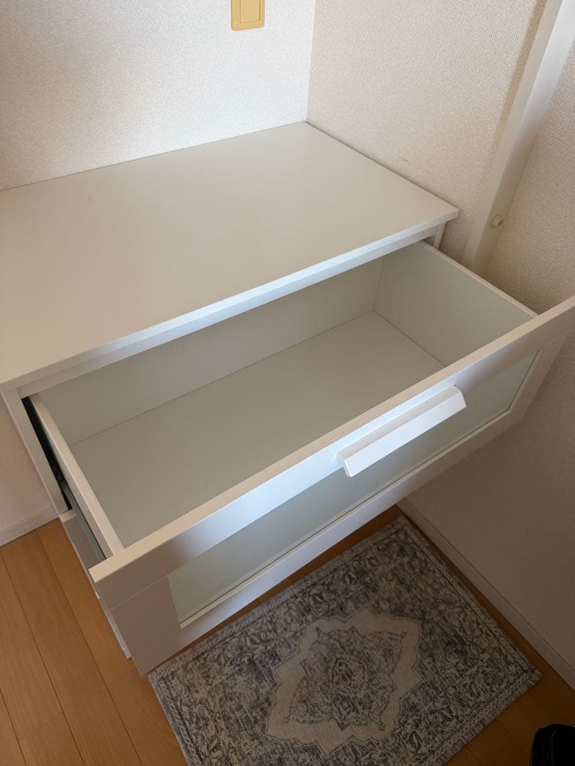 【IKEA】ホワイトモダンチェスト 3段【BRIMNESブリムネス】