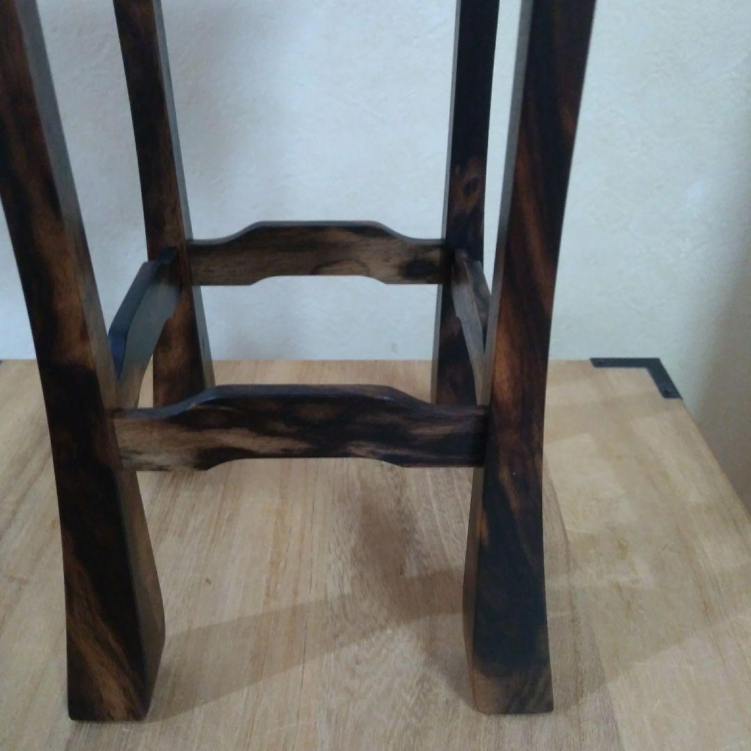 銘木黒柿　特上孔雀杢　将棋駒台