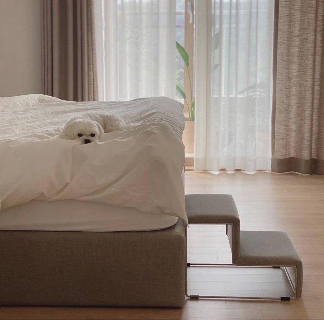 SMALLSTUFF おしゃれドッグステップ ペットステップ　　犬用階段　グレー