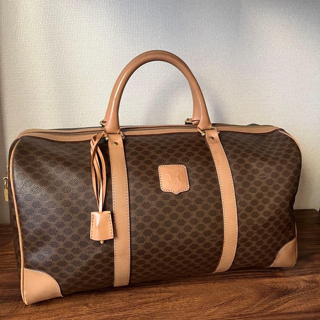 【美品！！】CELINE セリーヌ マカダム ボストンバッグ PVC レザー