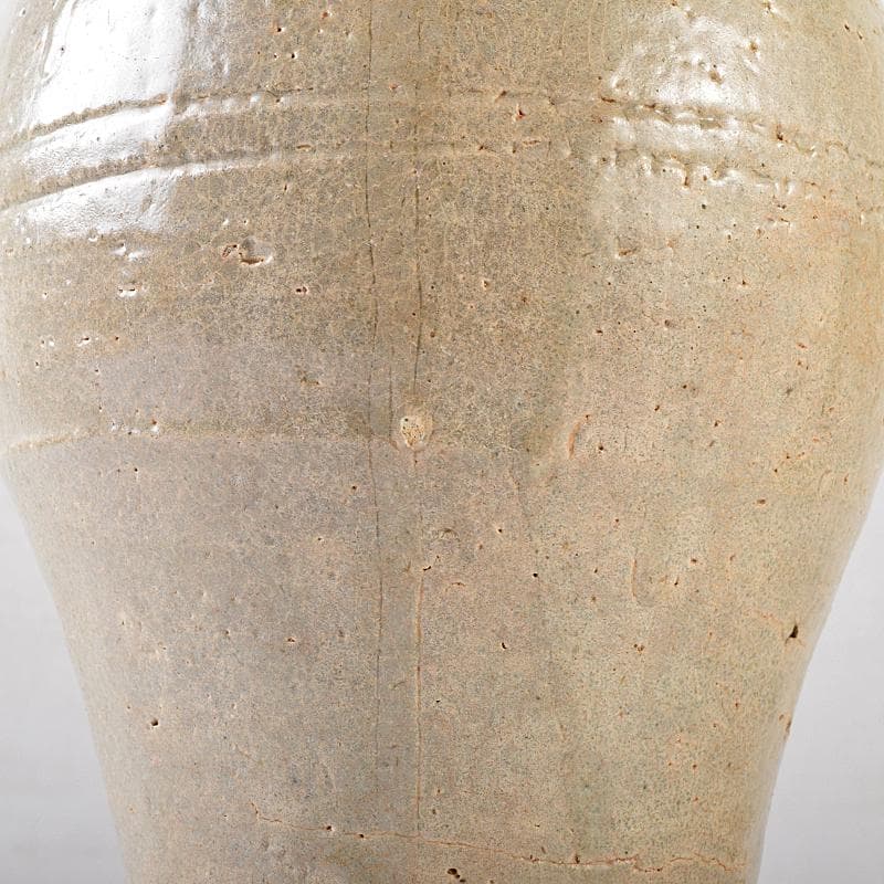 中国　唐時代　越州窯　青磁　虎貼花文　皈依瓶　日月壺　共箱　V　R8771B