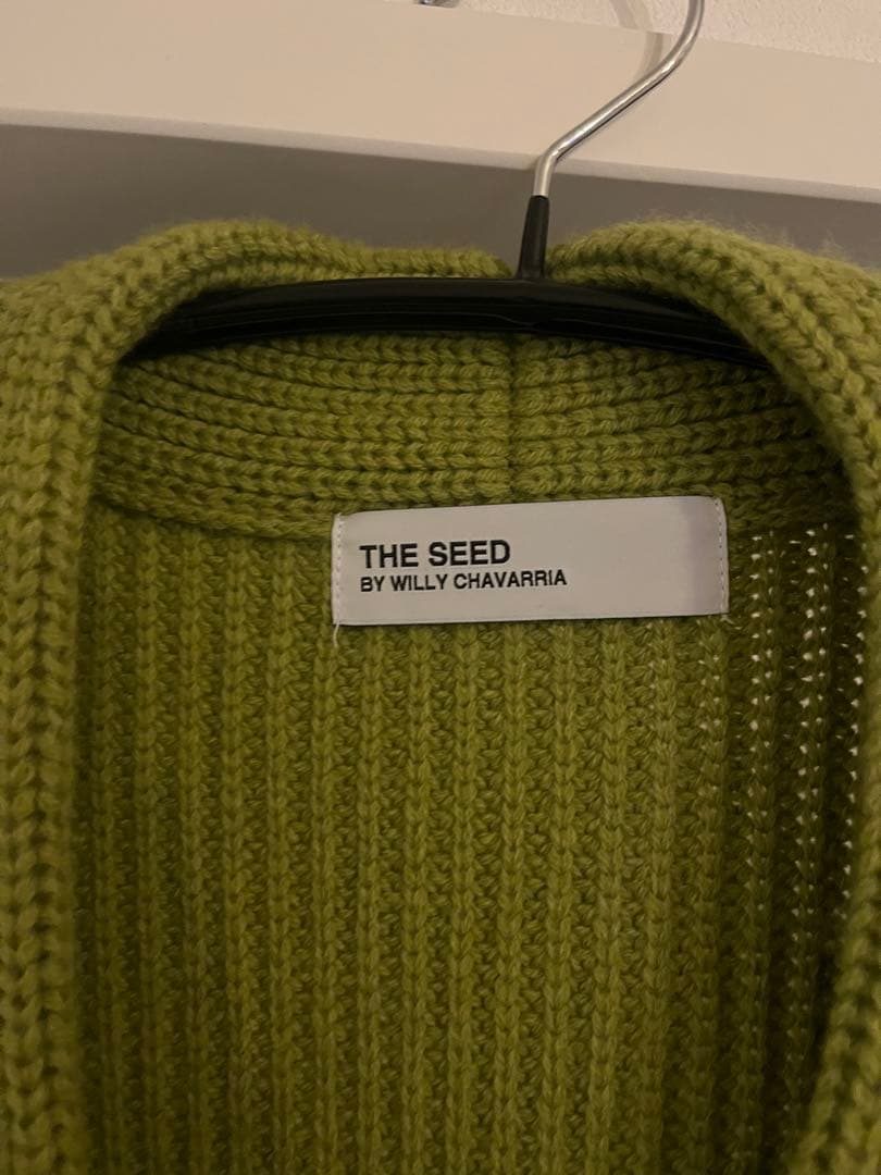 THE SEED オリーブグリーン カーディガン