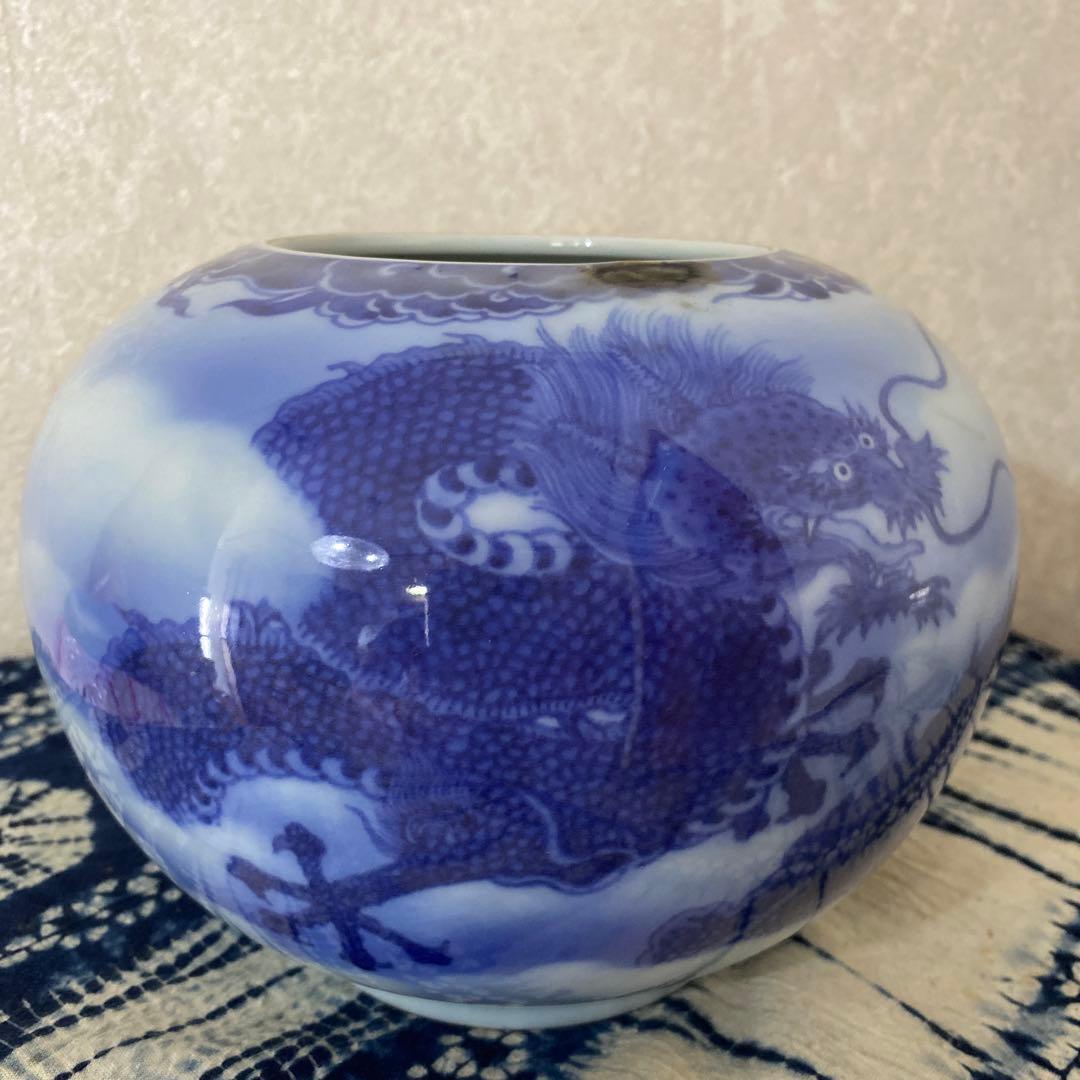 真葛香山　染付龍花瓶