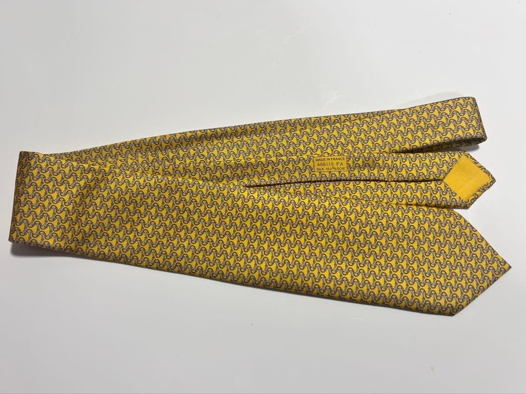 【未使用新品】HERMES イエローゴールドネクタイ