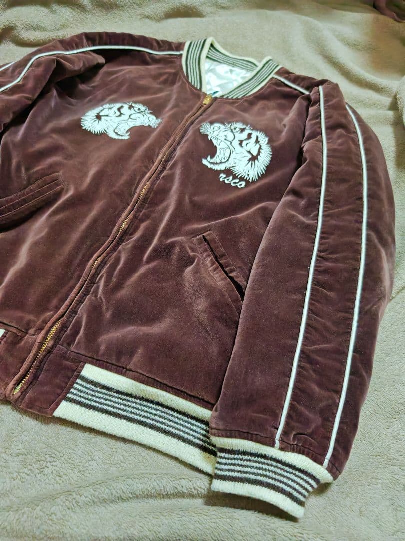 90s Rsco 日本限定虎 2面用 別珍とサテン スカジャン unisex