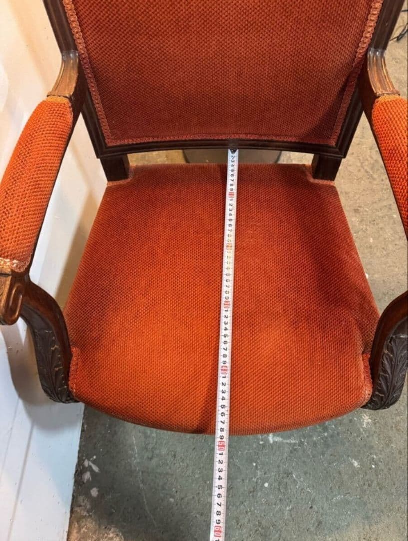 大正ロマン 洋館で使用されていた色鮮やかな座面が素敵なアンティークチェア 戦前