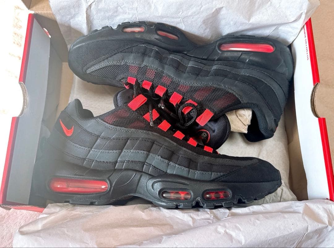 靴 Nike AirMax95 \"Black Laser Crimson\" 28cm
